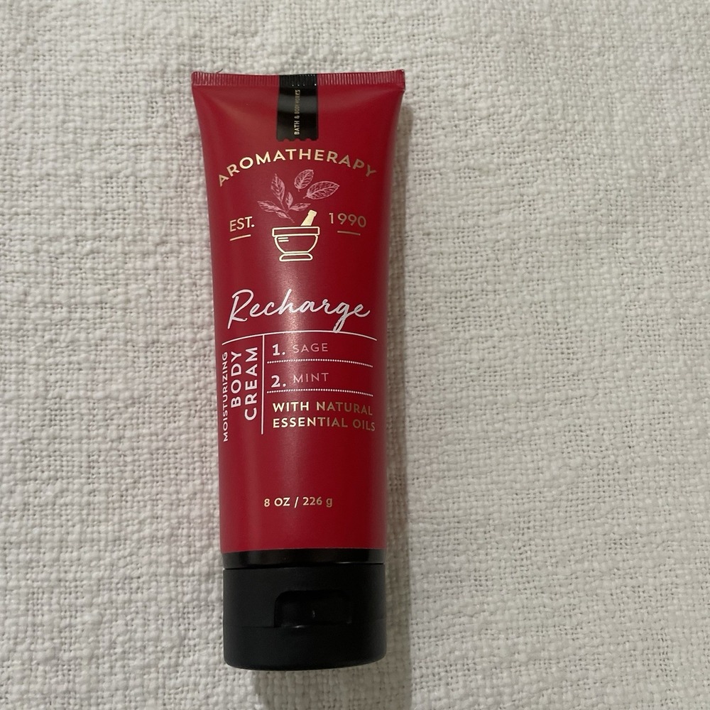 Bath & Body Works Aromatherapy Recharge‎ Sage Mint Body Cream 8 oz Shea Butter